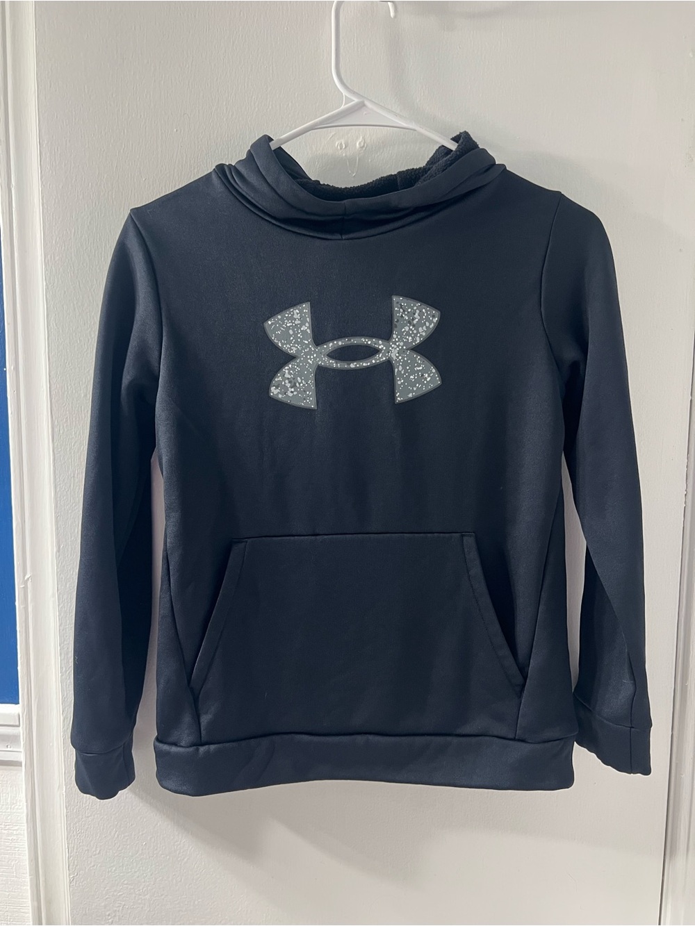 Under Armour Girls' Black Puffer-Lined Hoodie with Glitter Logo